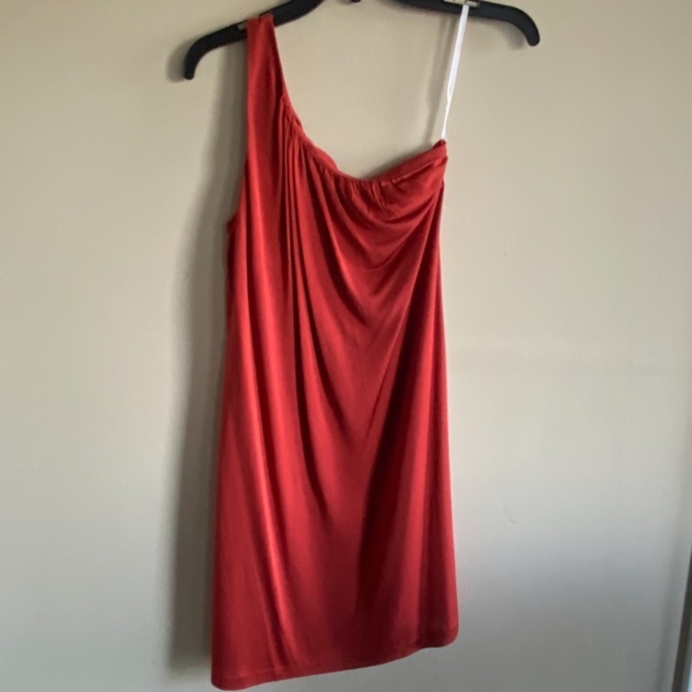 LaRok Silk Asymmetrical Mini Shift Dress